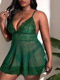 Plus Size Sling Internet Celebrity Popular Sexy See-Through Temptation Sexy Women's Nightgown